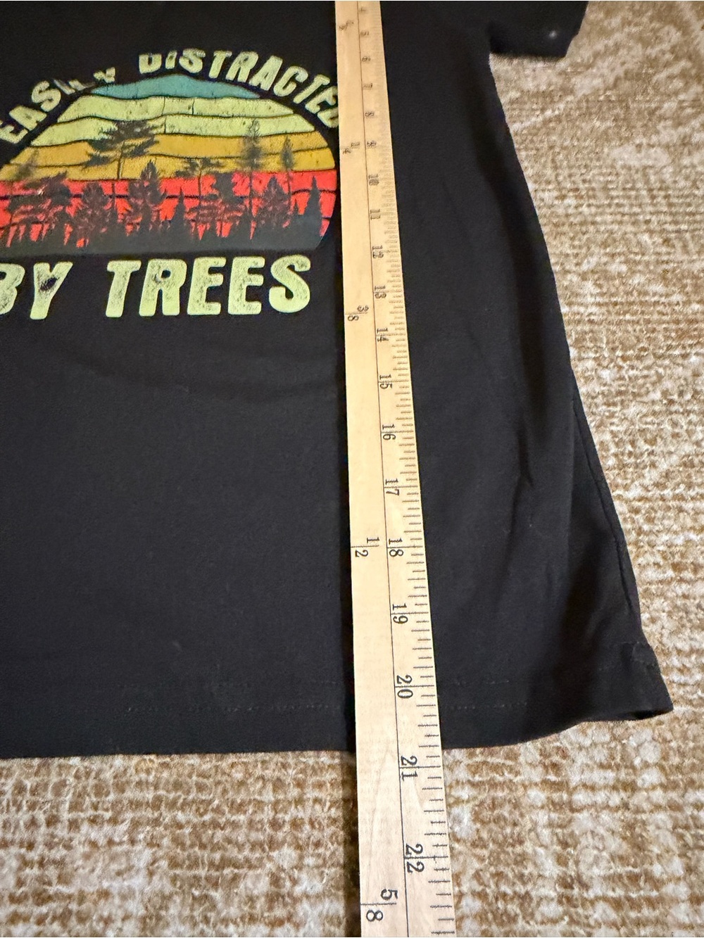 2 for $20! Kids Black Graphic Tee - Easily Distracted By Trees - Picture 4 of 5